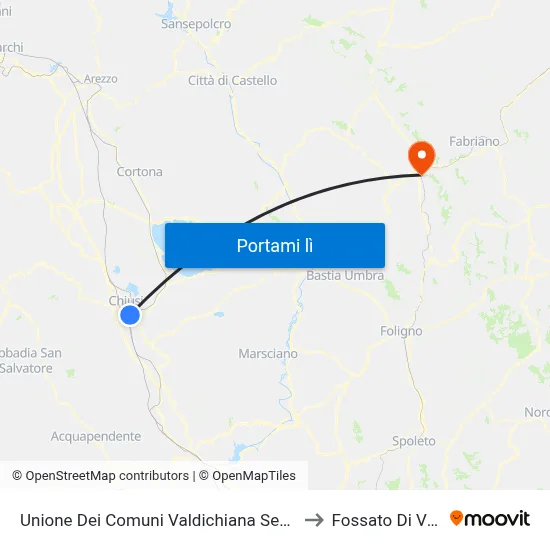 Unione Dei Comuni Valdichiana Senese to Fossato Di Vico map