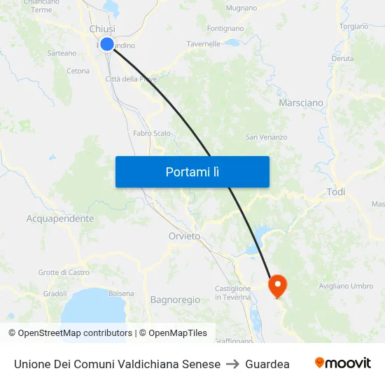 Unione Dei Comuni Valdichiana Senese to Guardea map