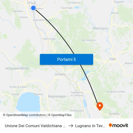 Unione Dei Comuni Valdichiana Senese to Lugnano In Teverina map