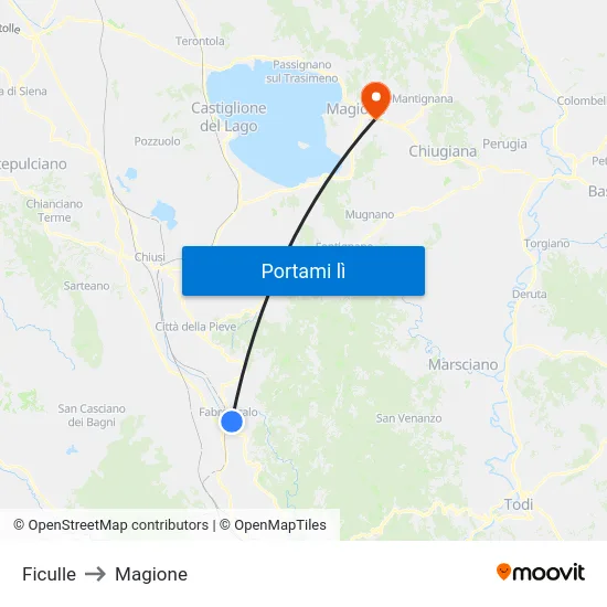 Ficulle to Magione map