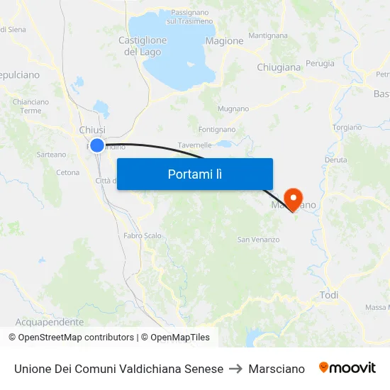 Unione Dei Comuni Valdichiana Senese to Marsciano map