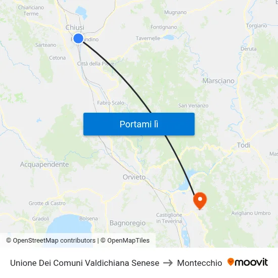 Unione Dei Comuni Valdichiana Senese to Montecchio map