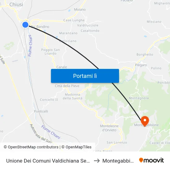 Unione Dei Comuni Valdichiana Senese to Montegabbione map