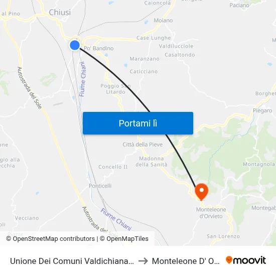 Unione Dei Comuni Valdichiana Senese to Monteleone D' Orvieto map