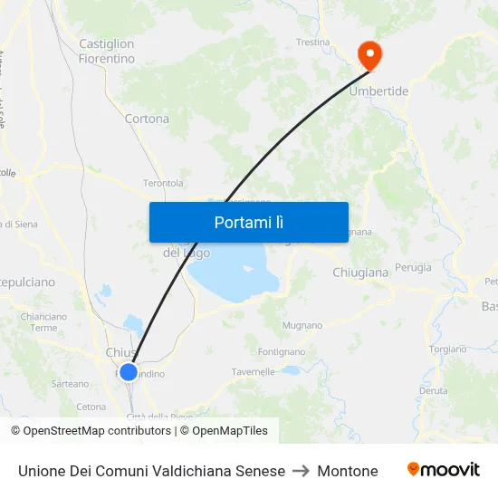 Unione Dei Comuni Valdichiana Senese to Montone map