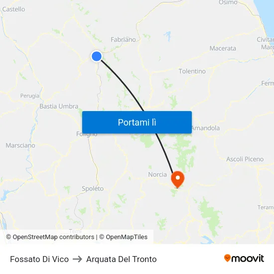Fossato Di Vico to Arquata Del Tronto map