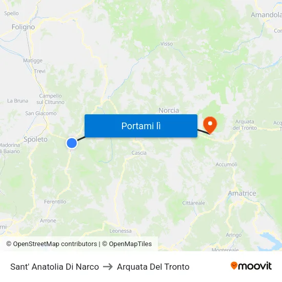 Sant' Anatolia Di Narco to Arquata Del Tronto map