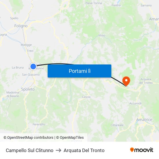 Campello Sul Clitunno to Arquata Del Tronto map
