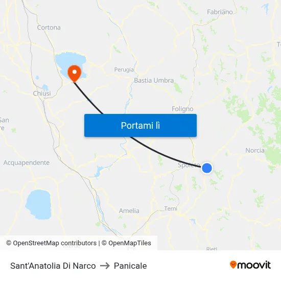 Sant'Anatolia Di Narco to Panicale map