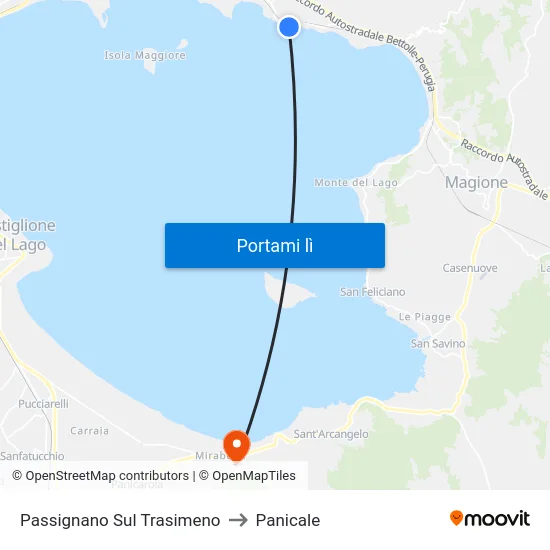 Passignano Sul Trasimeno to Panicale map