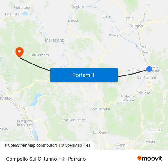 Campello Sul Clitunno to Parrano map