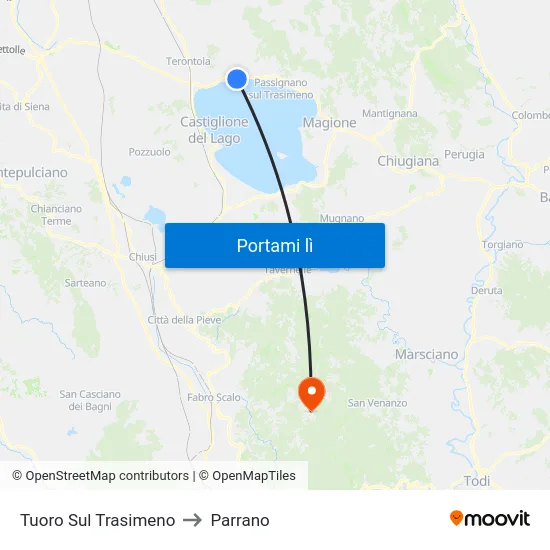 Tuoro Sul Trasimeno to Parrano map
