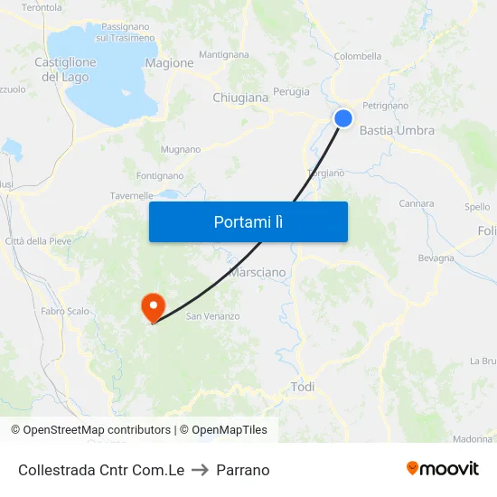Collestrada Cntr Com.Le to Parrano map