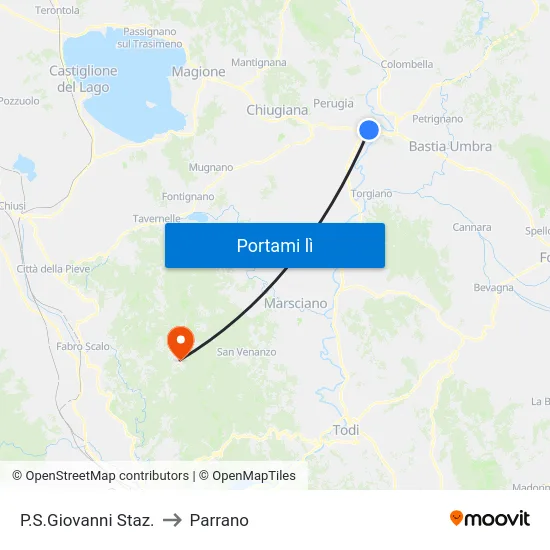 P.S.Giovanni Staz. to Parrano map