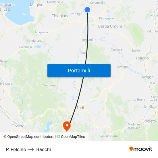 P. Felcino to Baschi map