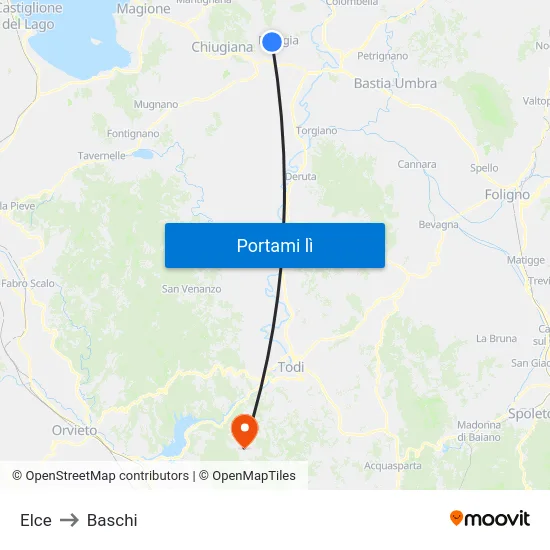 Elce to Baschi map