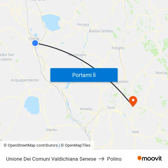 Unione Dei Comuni Valdichiana Senese to Polino map