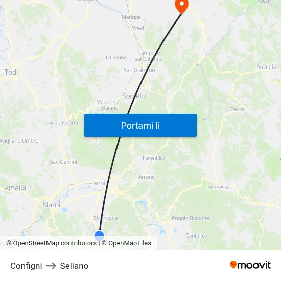 Configni to Sellano map