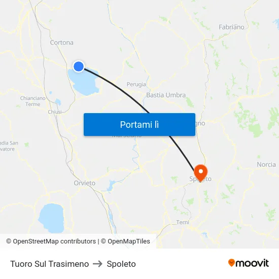 Tuoro Sul Trasimeno to Spoleto map