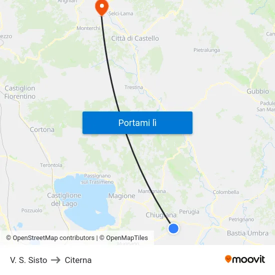 V. S. Sisto to Citerna map