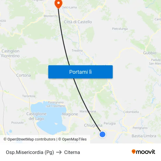 Osp.Misericordia (Pg) to Citerna map