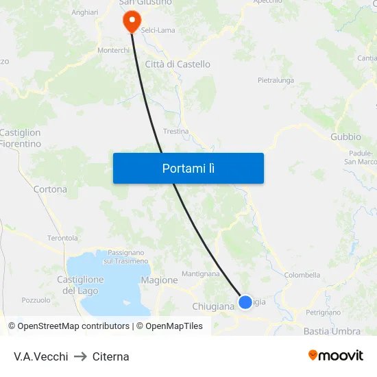 V.A.Vecchi to Citerna map