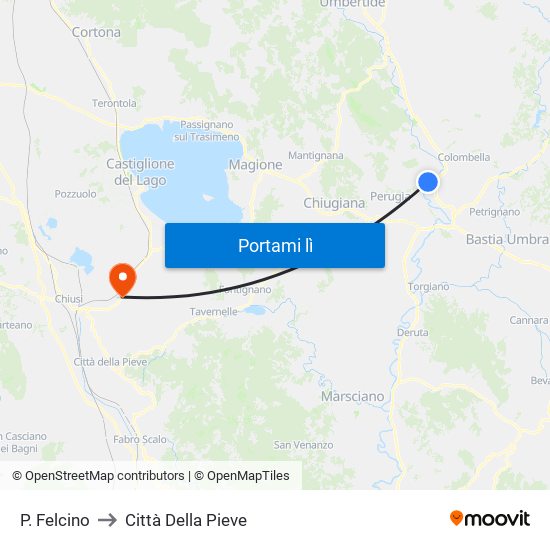 P. Felcino to Città Della Pieve map