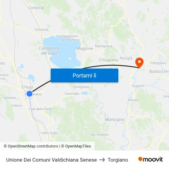Unione Dei Comuni Valdichiana Senese to Torgiano map