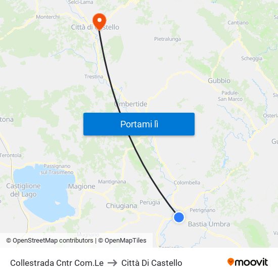 Collestrada Cntr Com.Le to Città Di Castello map