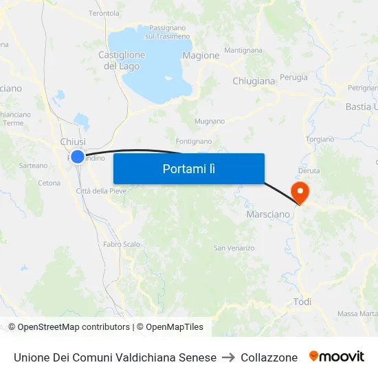 Unione Dei Comuni Valdichiana Senese to Collazzone map