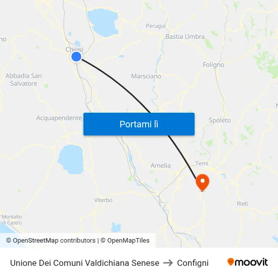 Unione Dei Comuni Valdichiana Senese to Configni map