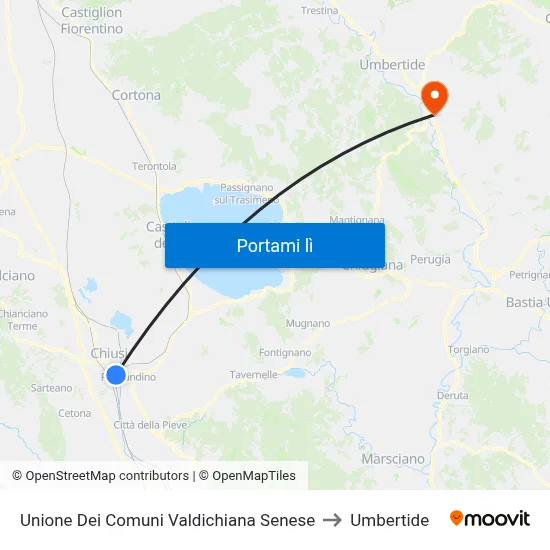 Unione Dei Comuni Valdichiana Senese to Umbertide map