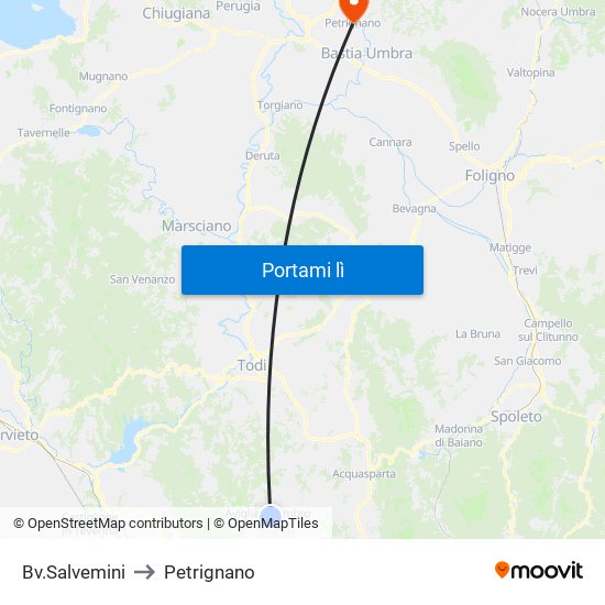 Bv.Salvemini to Petrignano map