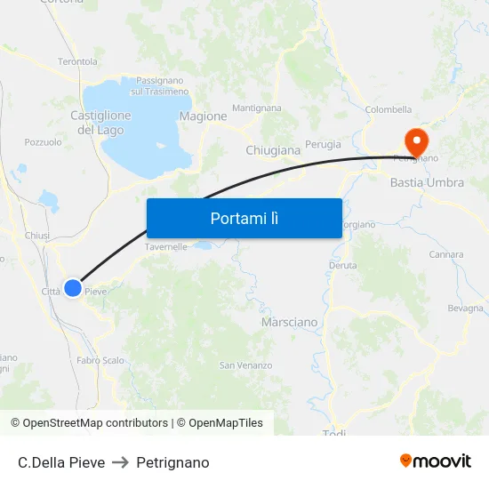C.Della Pieve to Petrignano map
