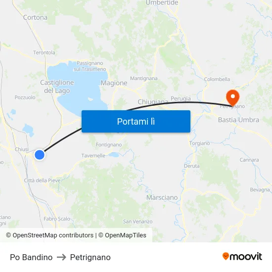 Po Bandino to Petrignano map