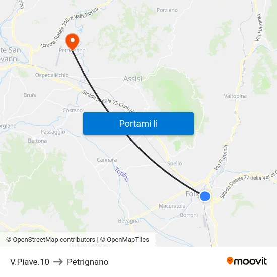 V.Piave.10 to Petrignano map