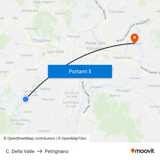 C. Della Valle to Petrignano map