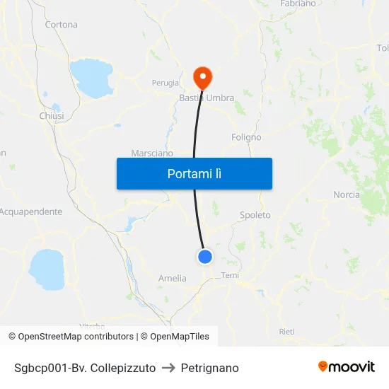 Sgbcp001-Bv. Collepizzuto to Petrignano map