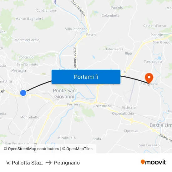 V. Pallotta Staz. to Petrignano map