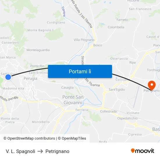 V. L. Spagnoli to Petrignano map