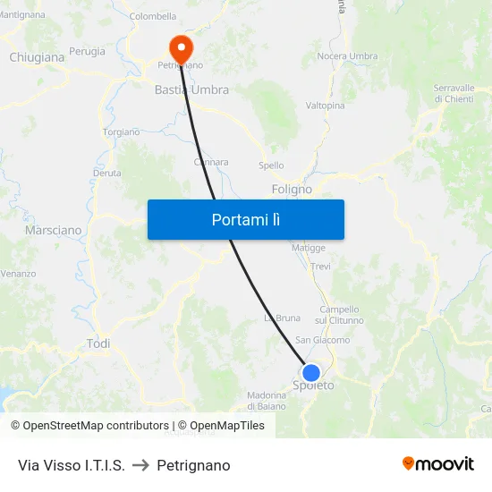Via Visso I.T.I.S. to Petrignano map