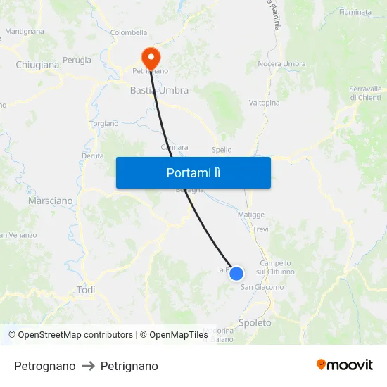 Petrognano to Petrignano map
