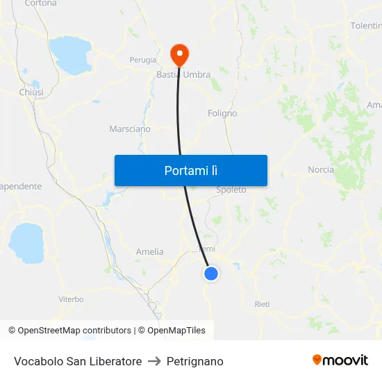Vocabolo San Liberatore to Petrignano map