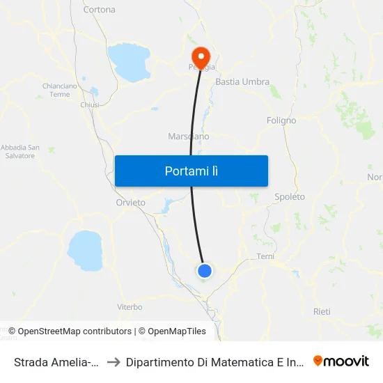 Strada Amelia-Giove to Dipartimento Di Matematica E Informatica map