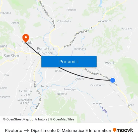 Rivotorto to Dipartimento Di Matematica E Informatica map