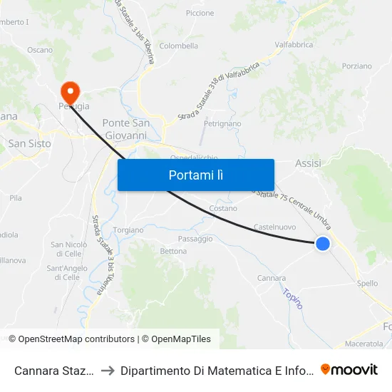 Cannara Stazione to Dipartimento Di Matematica E Informatica map