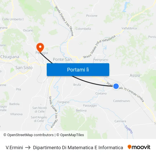 V.Ermini to Dipartimento Di Matematica E Informatica map