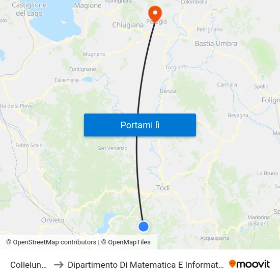 Collelungo to Dipartimento Di Matematica E Informatica map