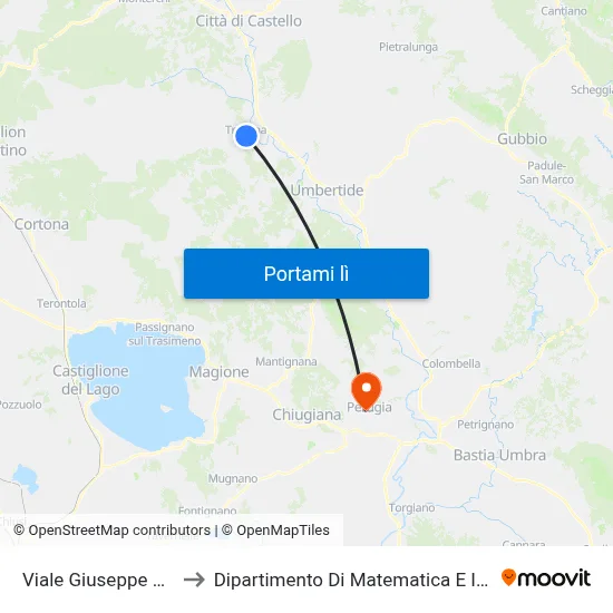 Viale Giuseppe Parini 1 to Dipartimento Di Matematica E Informatica map