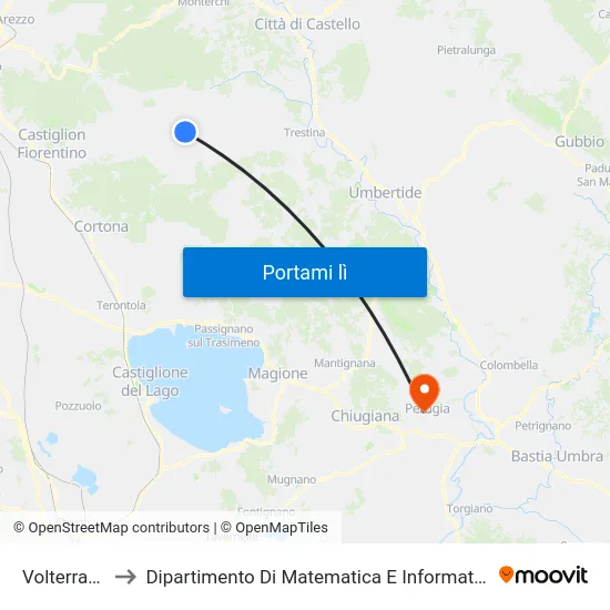 Volterrano to Dipartimento Di Matematica E Informatica map
